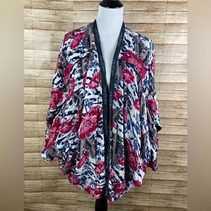 Ariat Safari Kimono Top Womens One Size Rayon Crinkle Crepe EUC